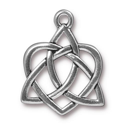 14k White Gold Celtic Heart Necklace JJ88382W | Joy Jewelers