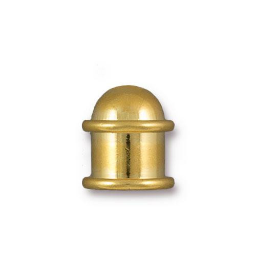 Capitol 8mm Cord End, Gold Plate, 10 per Pack