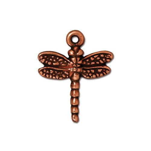 Dragonfly Charm, Antiqued Copper Plate, 20 per Pack