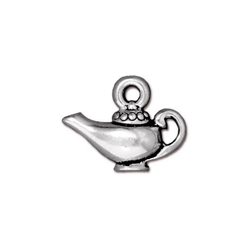 Clearance: Aladdin's Lamp Charm, Antiqued Silver Plate, 20 per Pack