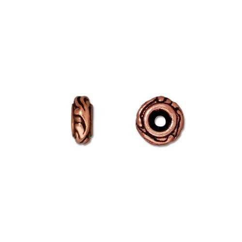 Small Woodland Bead, Antiqued Copper Plate, 50 per Pack