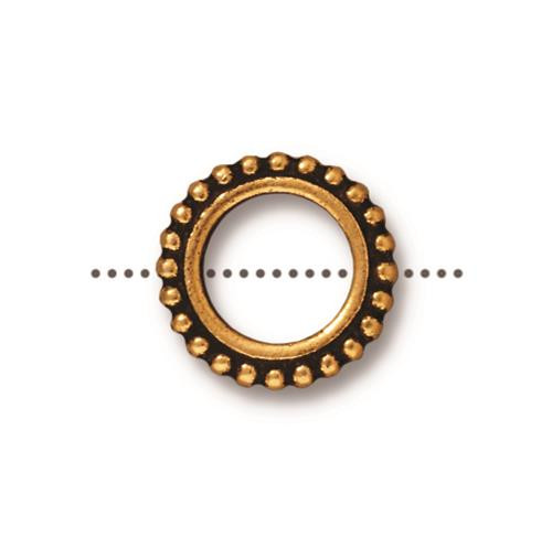 Round 8mm Bead Frame, Antiqued Gold Plate, 20 per Pack