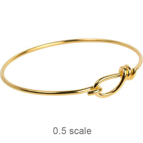 Wire Bracelet with hook opening in 12 gauge wire, Gold Plate, 5 per Pack