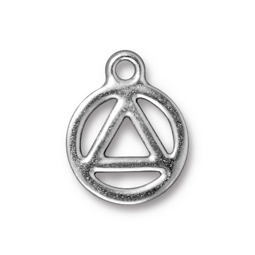 Recovery Symbol Charm, White Bronze Plate, 20 per Pack