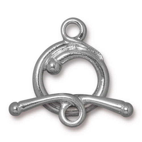 W09  10Sets Silver Tone Hook Toggle Clasps 15x38mm Wholesale