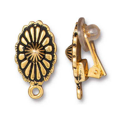 Wholesale Gold Oval Earring Clips for Jewelry Making - TierraCast