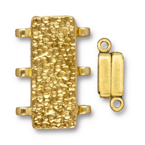 Hammertone 3 Loop Stitch-in Magnetic Clasp, Gold Plate, 5 per Pack