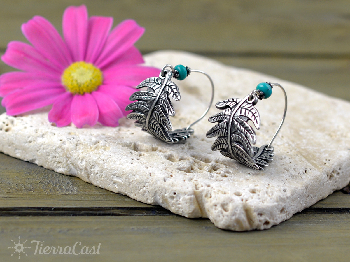 Wholesale Fern Hoop Earrings for Jewelry Making - TierraCast