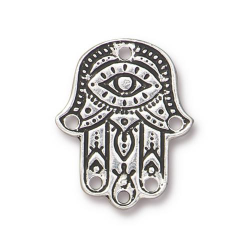 Hamsa Hand Link, Antiqued Silver Plate, 20 per Pack - TierraCast, Inc.