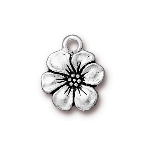 TierraCast APPLE BLOSSOM Charms, Antique Gold, Small Flower Charms,  Pendants, Qty 4 to 20, Jewelry Tags, 17mm, Tropical Flower Charm