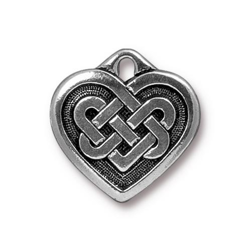 Celtic Heart Bead, Antiqued Gold Plate, 20 per Pack - TierraCast, Inc.