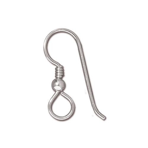 TierraCast French Hook Ear Wire Sterling Silver large loop with 3mm be