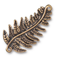 Fern Link, Oxidized Brass Plate, 10 per Pack