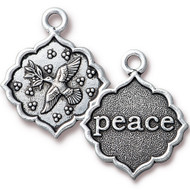 Peace Dove Pendant, Antiqued Silver Plate, 10 per Pack