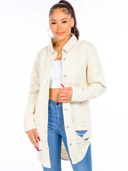 Ivory Denim Shacket