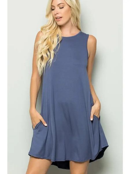 Back to Button Swing Dress