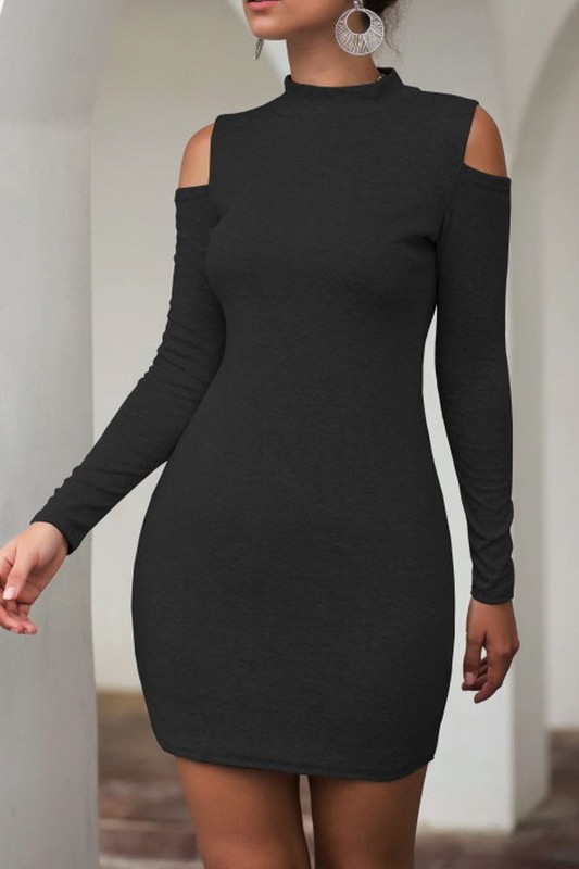 Bodycon cold hot sale shoulder dress