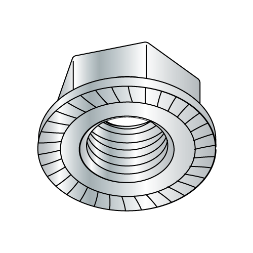 2000 Écrous à Embase Hexagonaux (flange Nuts) 3/8-16, Dentelés, Zingués – Marque Redding Fasteners – En Vrac, Boîte Complète