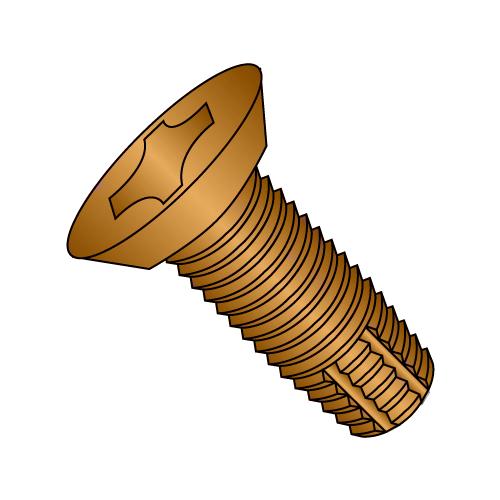 12-24 x 1/2" Phillips Flat Undercut Hinge Screw Brass Plated