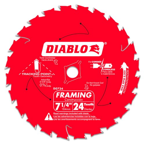 carbide tipped circular saw blade,7-1/4" circular blade for wood,framing blade,5/8" Arbor,diamond knockout