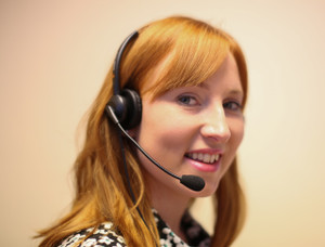 Model Image wearing 308 or 308D Headset 2