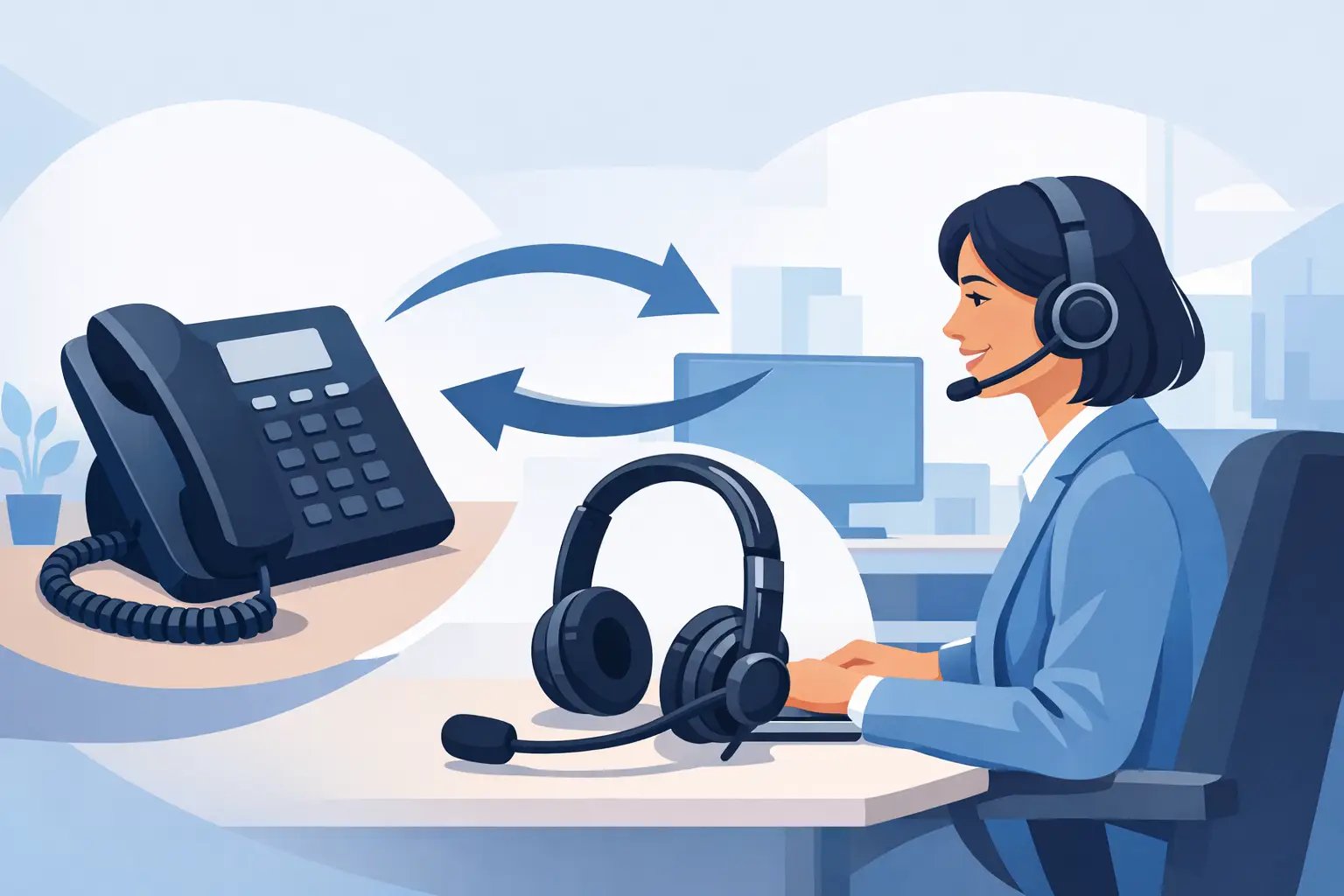 How to Replace Handset With Headset at Work