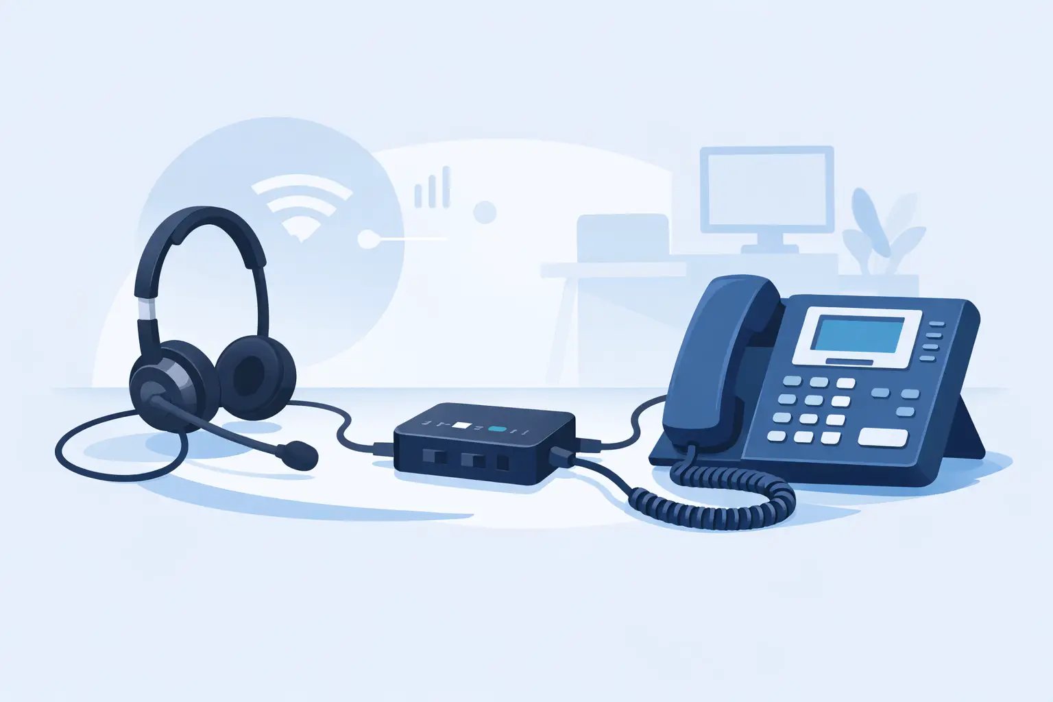 Telephone Headset Adapters for Desk Phones