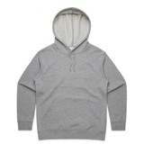 A grey hoodie featuring a spacious front pocket and a drawstring hood. It also has an inner lining.
