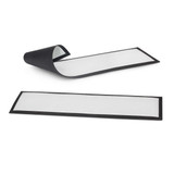 A black bar runner with a textured surface, featuring two mats, one rolled and one flat.