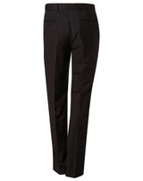 Men's black polyviscose stretch pants with a tailored fit, featuring two back pockets and subtle branding.