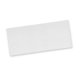 A white beach towel featuring a logo, suitable for outdoor activities and leisure.