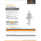 A sizing chart detailing measurements for the Men's Hamilton HD Thermal Vest, featuring a structured layout with various size options.
