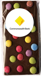 Premium Chocolate Spotty 100g - White Choc Bar with Sticker