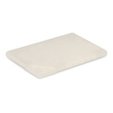 A mint card in a rectangular shape, featuring a smooth, pale surface with rounded edges.