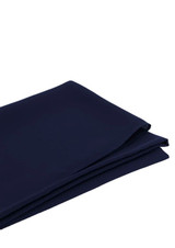 A folded women's hijab in a deep navy blue colour, with a smooth fabric texture. It has a subtle logo.