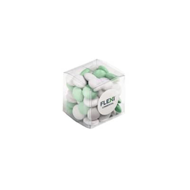 Branded Cube with Sticker/ Corp Coloured Choc Beans