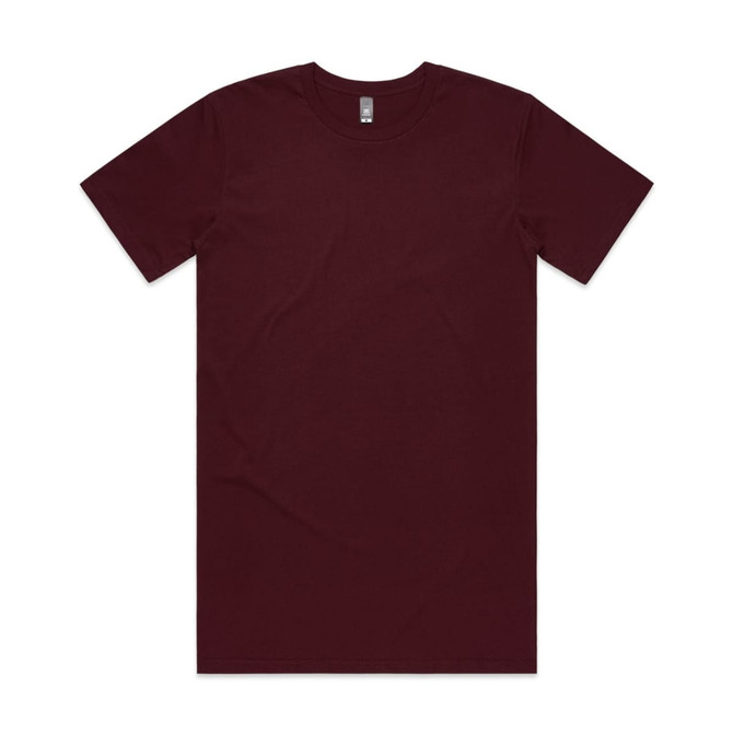 A maroon Tall Tee t-shirt, featuring a round neck and short sleeves, displayed with no visible branding.