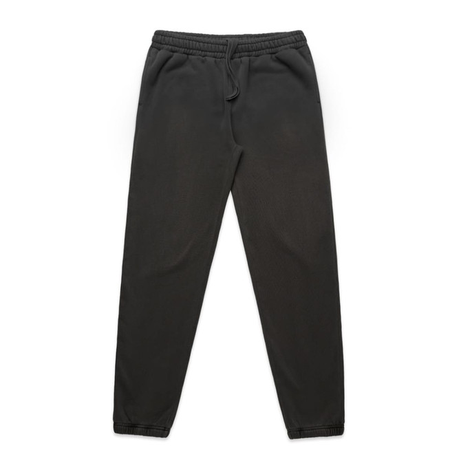 Faded track pants in dark grey featuring an elastic waistband and cuffed ankles. Includes a logo.