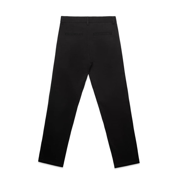 Straight pants in black, featuring a sleek design with pockets on the back and a logo.