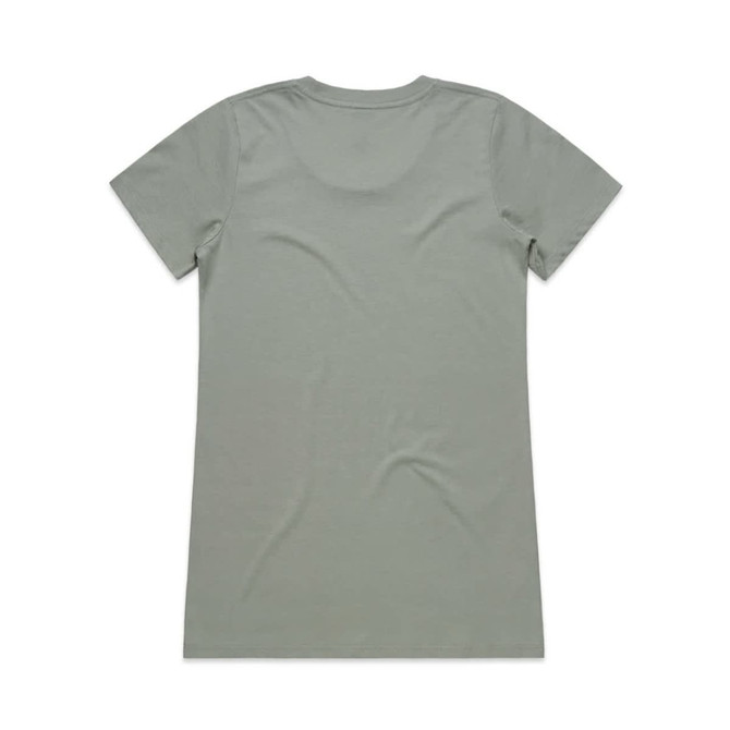 A green t-shirt featuring a plain back design, with a label or logo included.