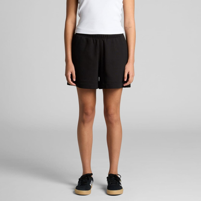 Relax track shorts in black, featuring an elastic waistband and a branded logo. Perfect for casual wear.