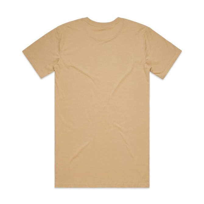 A beige Tall Tee shirt with a simple design, featuring short sleeves and a crew neck. It has a branding logo.