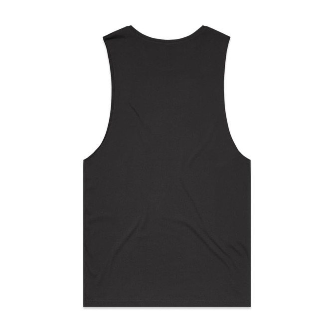 A black singlet tank top with a simple design and no visible logo or branding on the back.