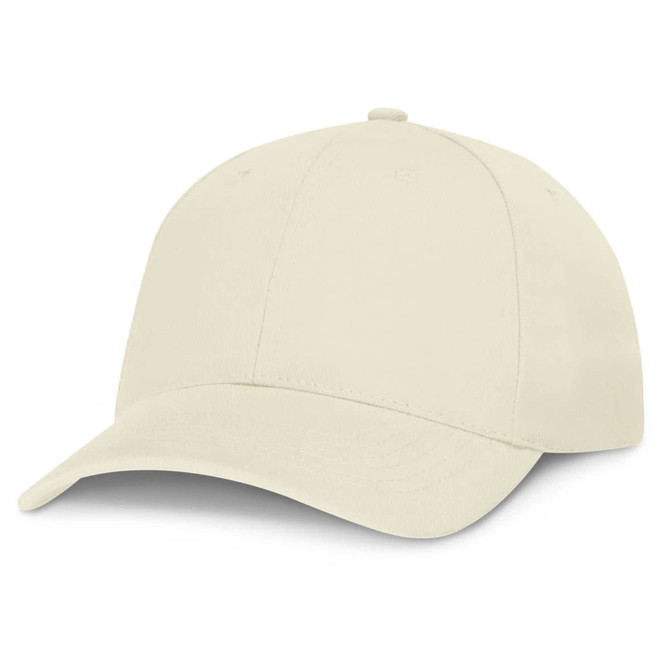 A light beige Falcon Cap featuring a classic curved brim and structured fit.