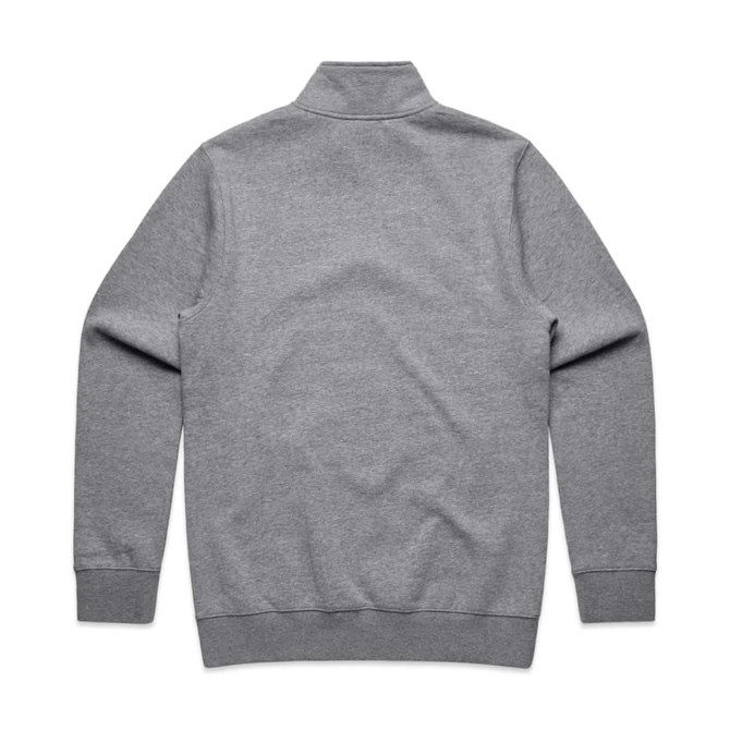A grey half-zip crew jumper with a simple, unbranded design and a stand-up collar.