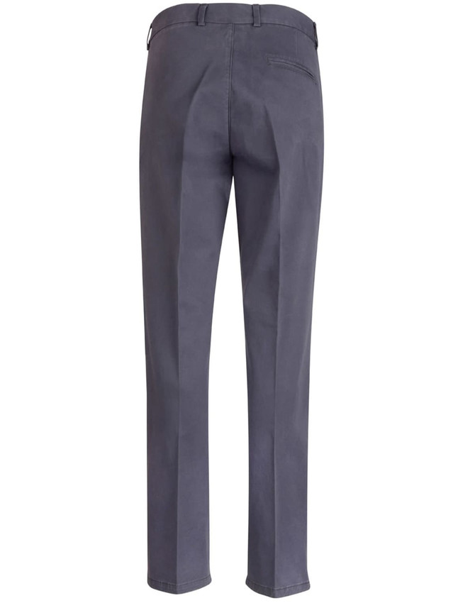 Ladies' Boston Chino Pants in grey, featuring a classic cut and a logo on the back pocket.