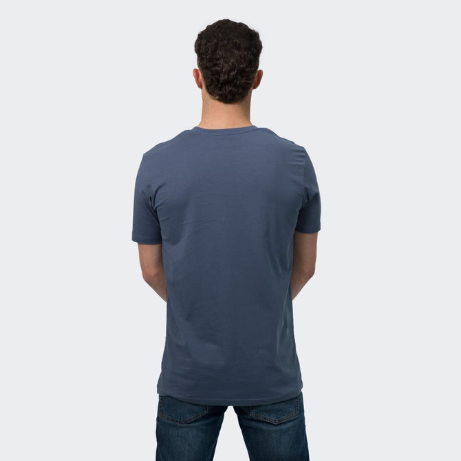 A grey TRENDSWEAR original men's T-shirt displayed from the back, with short sleeves and a simple design.