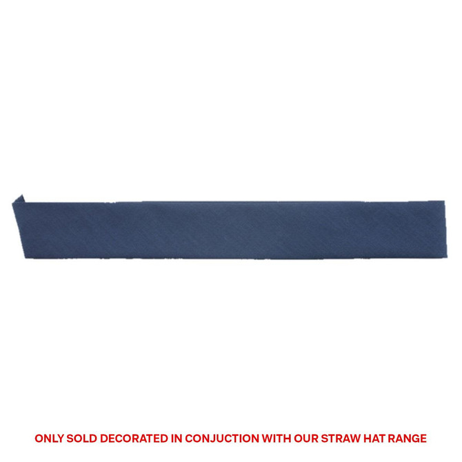 A navy cotton hatband with a simple design, featuring a logo or branding.
