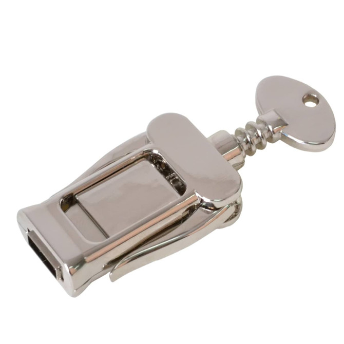 A corkscrew-shaped flash drive in shiny silver, featuring a key-shaped cap and a sleek design.