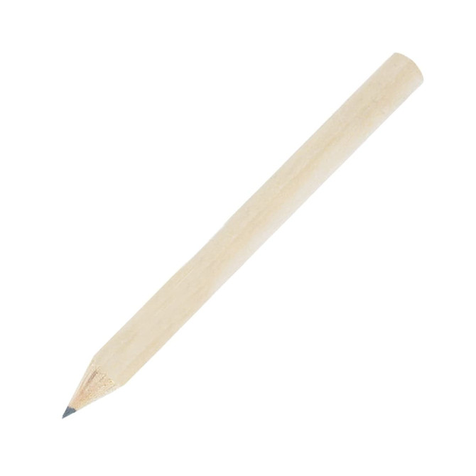 A wooden pencil with a sharp tip, featuring a natural finish. It has a simple design without branding.